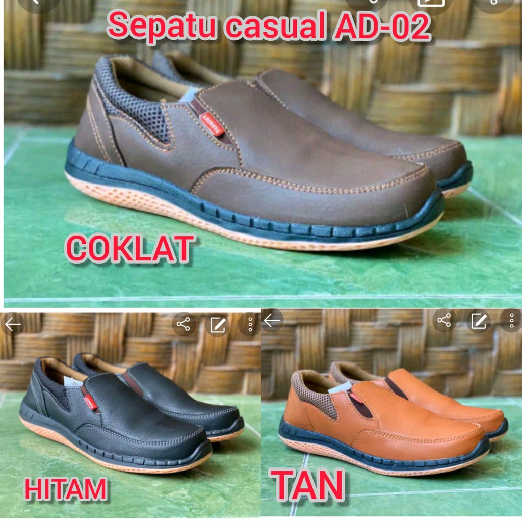 Sepatu Kulit Pria Slip On Casual