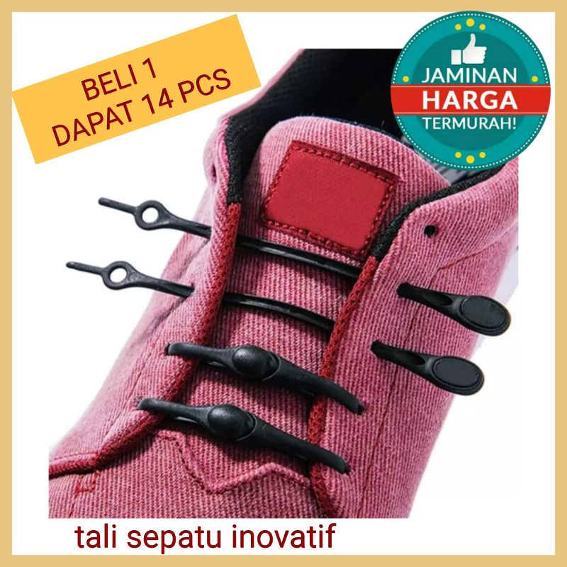 TALI SEPATU INOVATIF V TIE BAHAN SILICON COCOK UNTUK SEMUA SEPATU ANAK DAN DEWASA