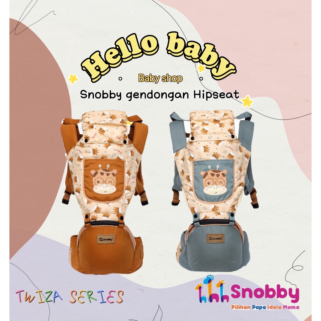 Snobby Gendongan Bayi Hipseat 6 Posisi + Saku Bordir Twiza Series - TPG 6943