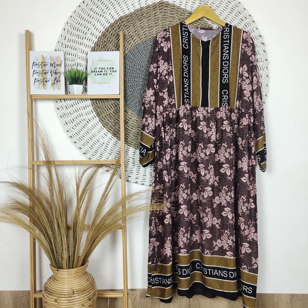 MIDI DRESS MOTIF JUMBO SUPER JUMBO ATASAN TUNIK BIGSIZE BIG SIZE OOTD LD 120 130 140 150 COD