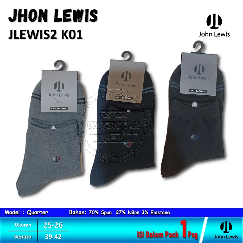 Kaos Kaki Dewasa Jhon Lewis Anti Bakteri JLEWIS-K01 Isi 1Pasang