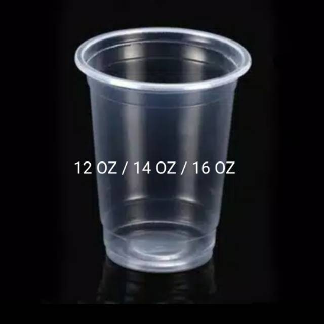 Gelas Cup datar 12/14/16 oz 7gr, Oval 8gr