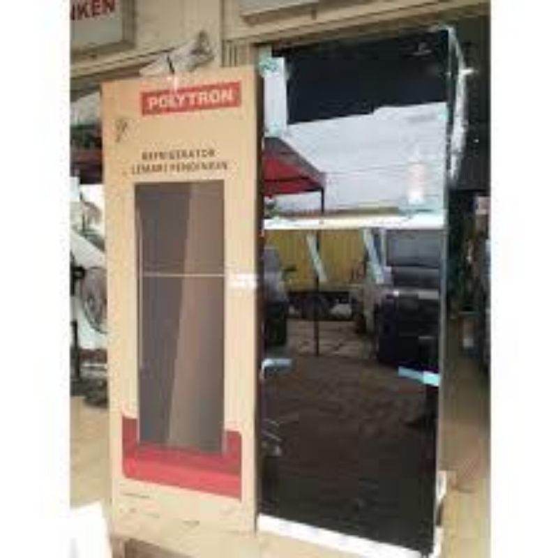 Kulkas Polytron PRM 430X Belleza Big Liter 2 Pintu, Hitam, Kapasitas 300L