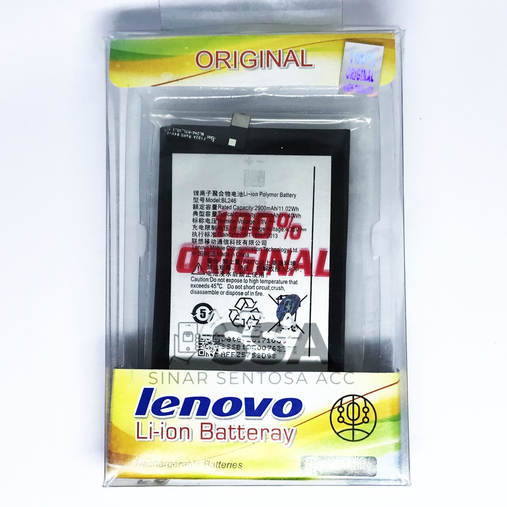 Baterai Original 100% Lenovo BL246 Vibe Shot Z90 Z920 Batre Batrai Battery HP ORI Garansi Awet