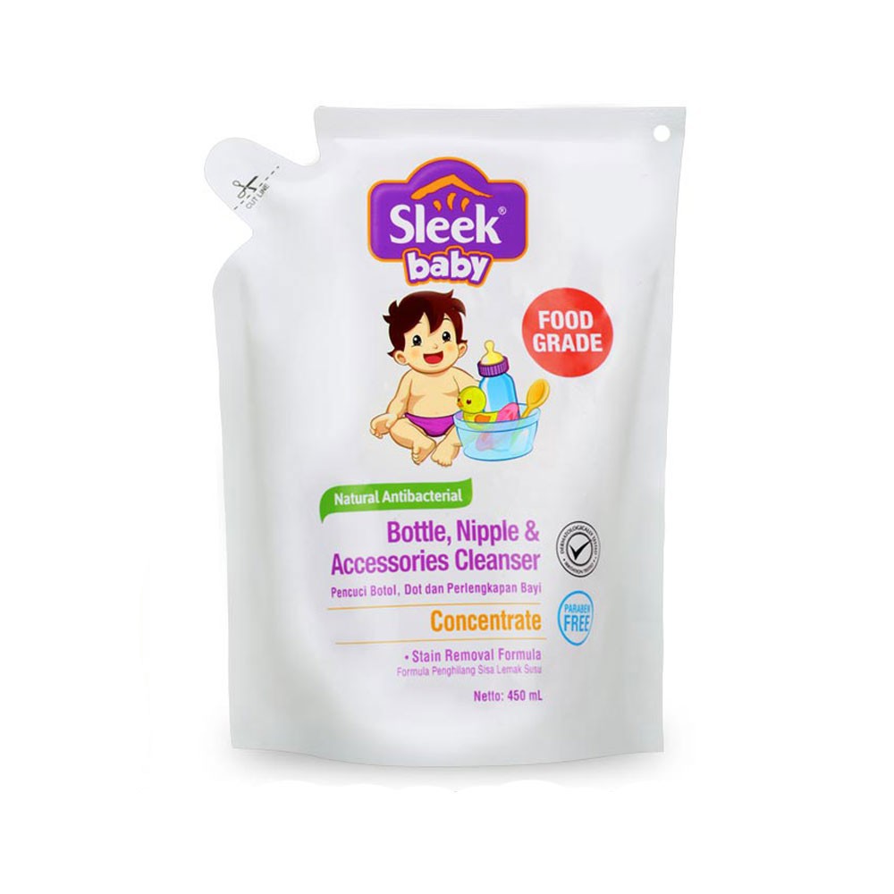 Sleek Sabun Pencuci Botol, Dot, dan Perlengkapan Bayi Food Grade Aman Untuk Bayi