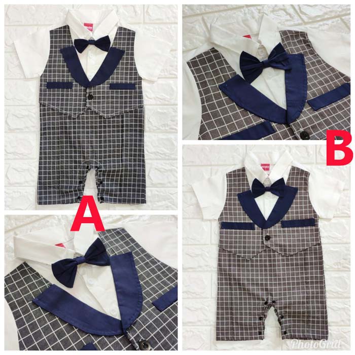 Baju Bayi Laki Laki Romper Baju Tuxedo Bayi Rompi