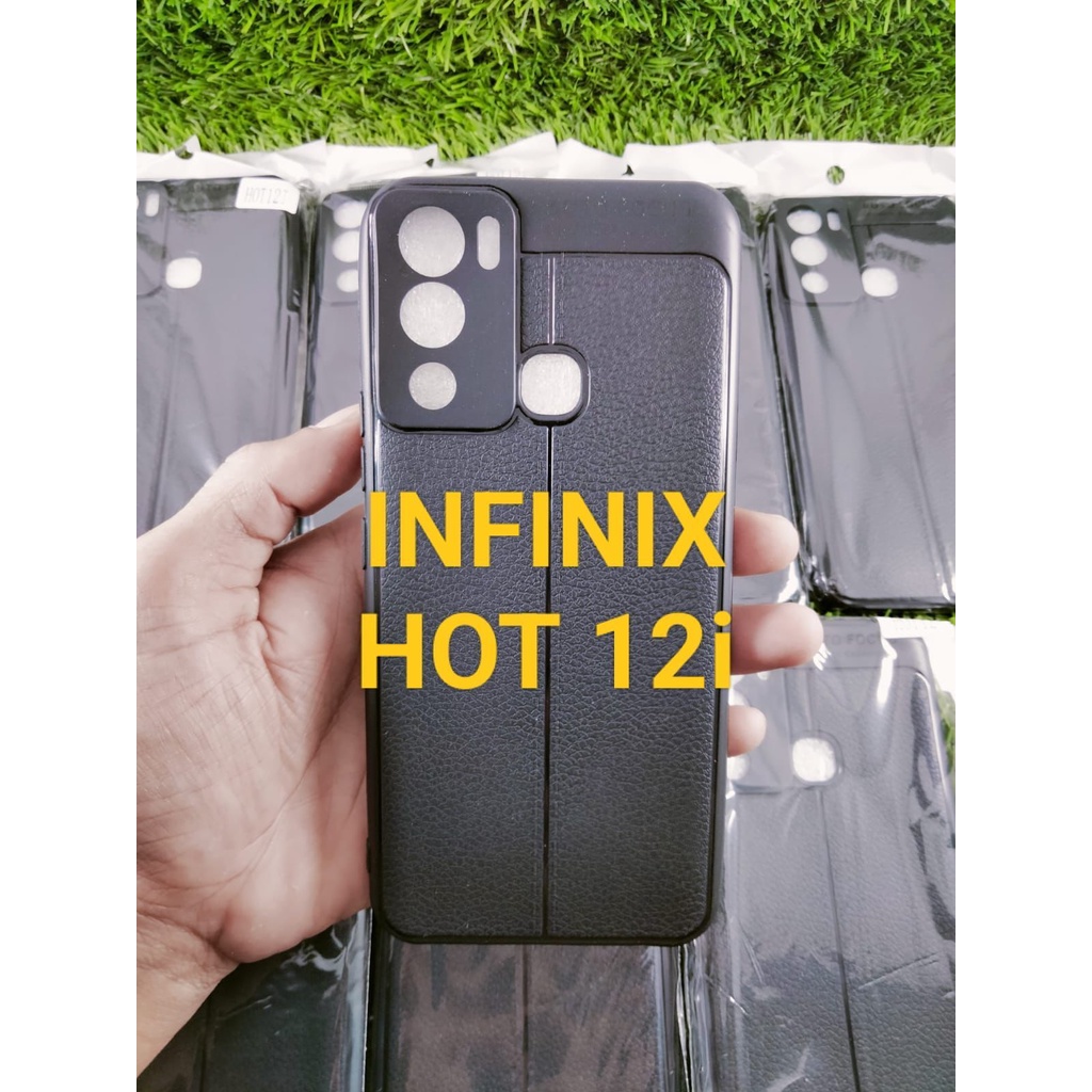 AutoFokusInfinix Hot 12/Hot 12i/Hot 12 Play/Hot 10 Leather Soft Case AUTOFOCUS Motif Kulit Jeruk