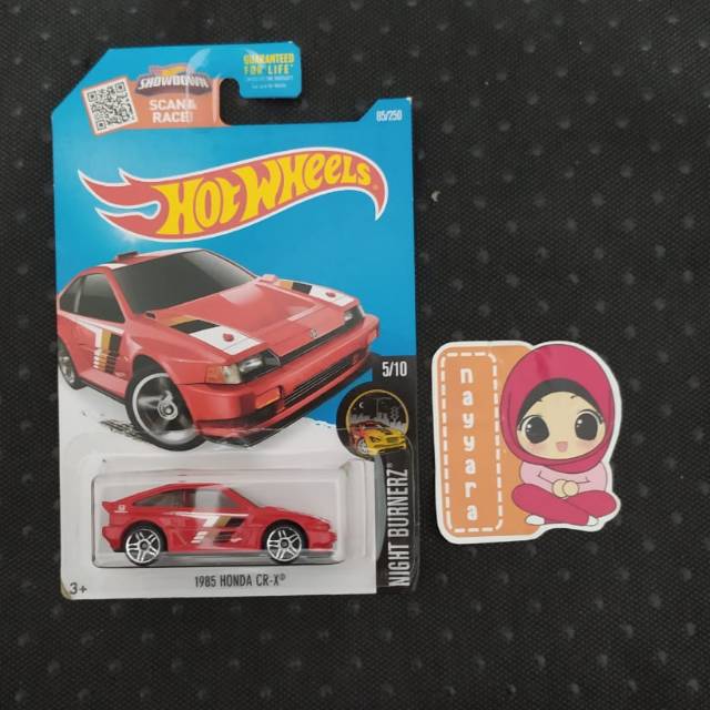 Hotwheels 1985 Honda CRX Night Burnerz - Warna Merah - HW JDM