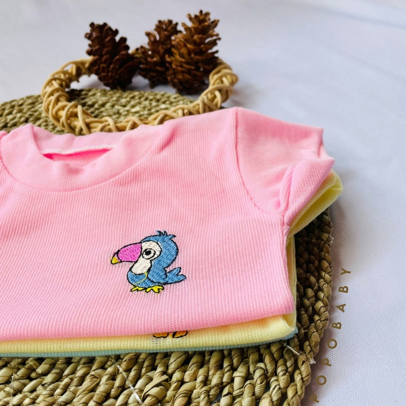 Kaos oblong setali bayi Motif Bordir (1pcs)