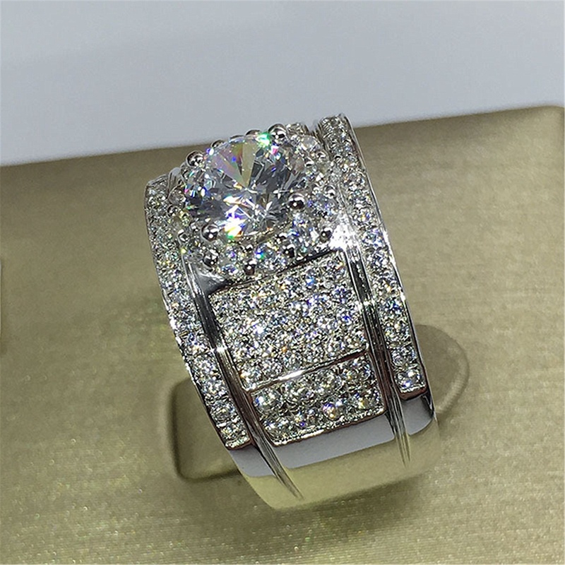 Women's Fashion Inlaid Zircon Wedding Rings Jewelry Accessories