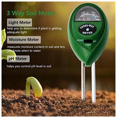 3 in1 PH Tanah OVAL, Kelembaban, Cahaya Soil, Moisture, Light Meter Alat Ukut Berkebun