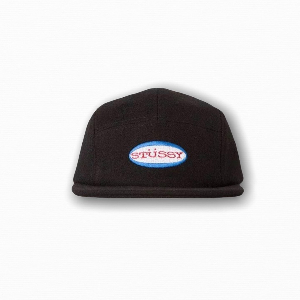 STUSSY OVAL PATCH CAMP 5 PANEL BLACK