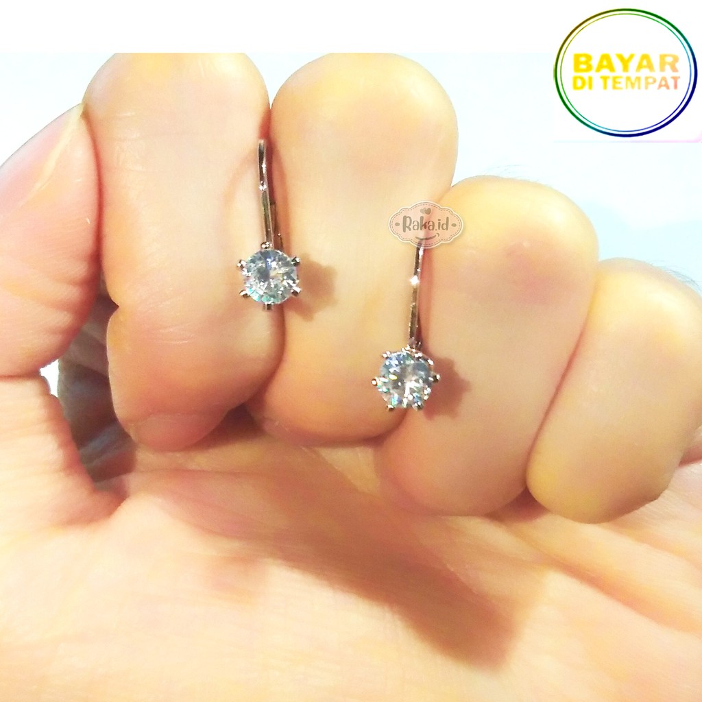 RAKA Acc - Anting Clip / Klip Mutiara Mata Satu Gold &amp; Silver Perhiasan Aksesoris Wanita 202