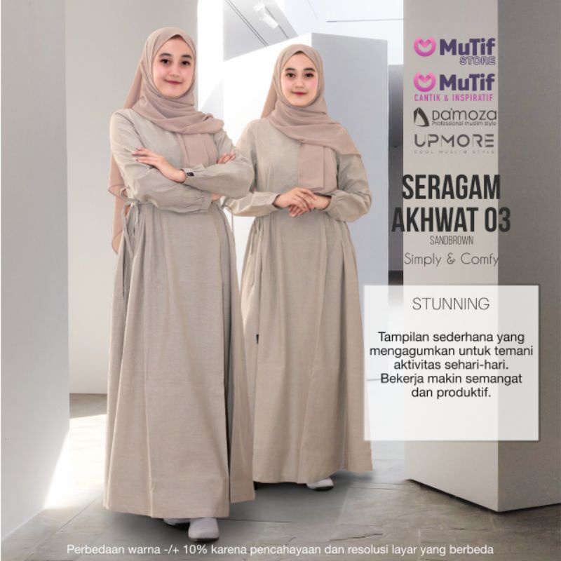 Gamis Premium Seragam Akhwat 03 by Damoza|Gamis Polos|Gamis Kerja|Gamis Kantor|Gamis Jombu 3XL|Gamis