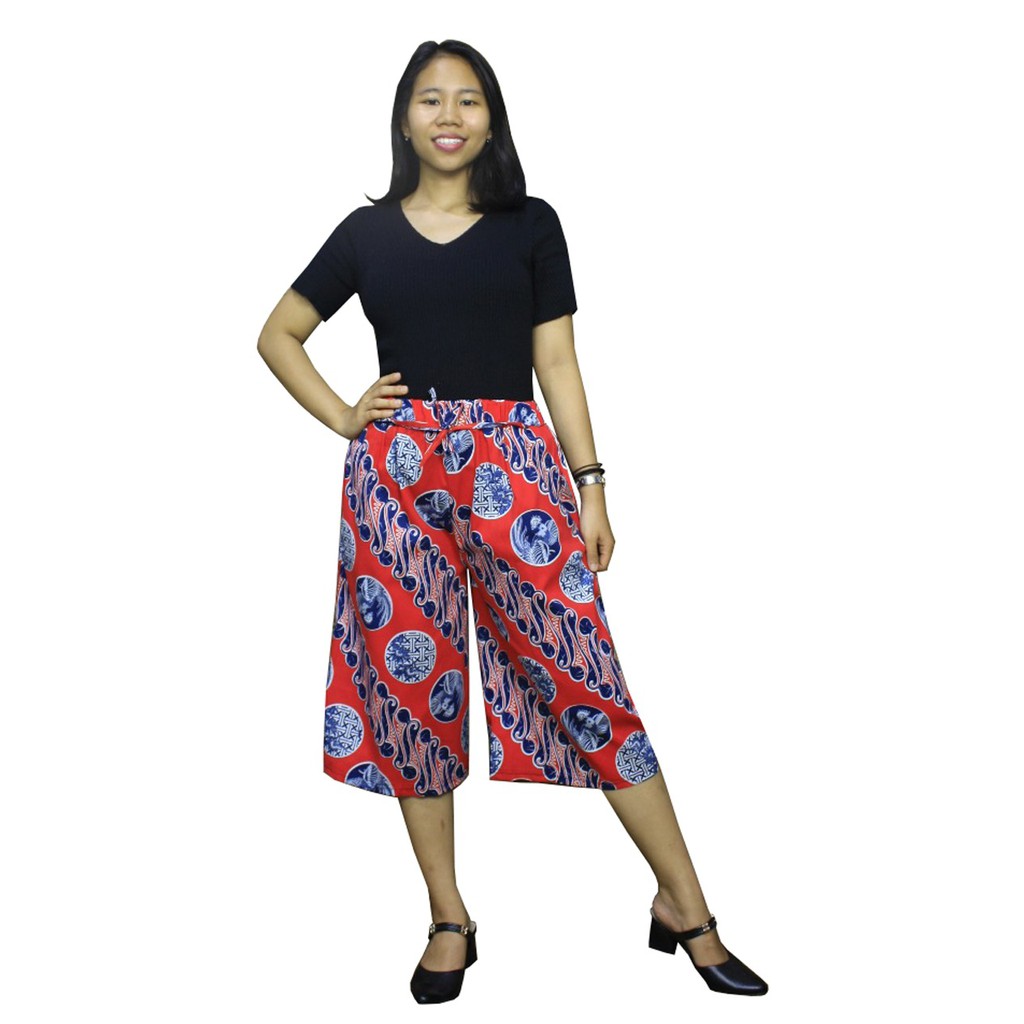 SB Collection Celana Pendek Tania Casual Kulot Jumbo Shortpants Batik Wanita All Size Motif Random