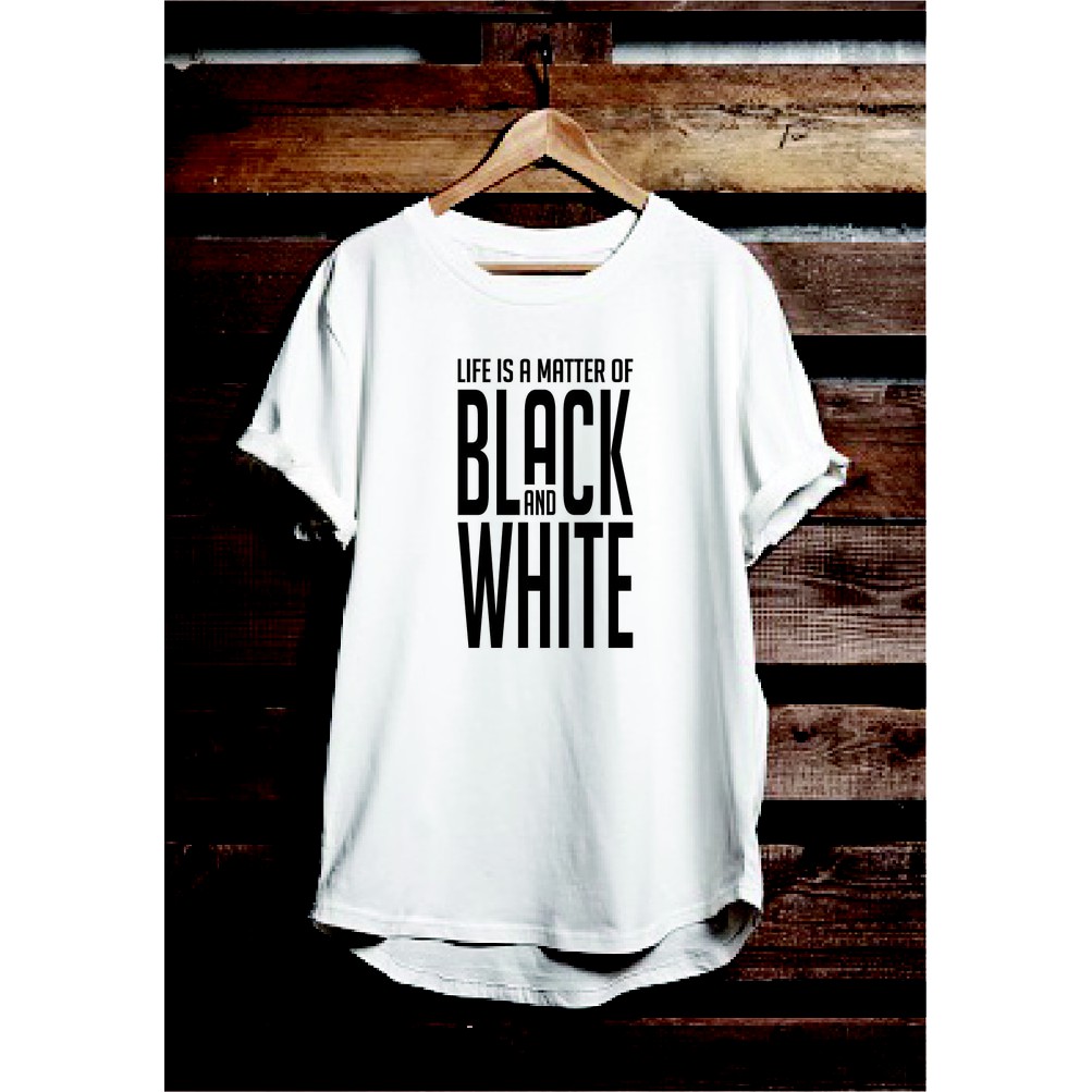 Kaos Baju Combed 30S Juve Juventus Life Is A Matter Of Black &amp; White
