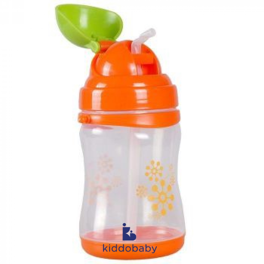 Lucky Baby Fizzy Straw Canteen 360ml - Orange