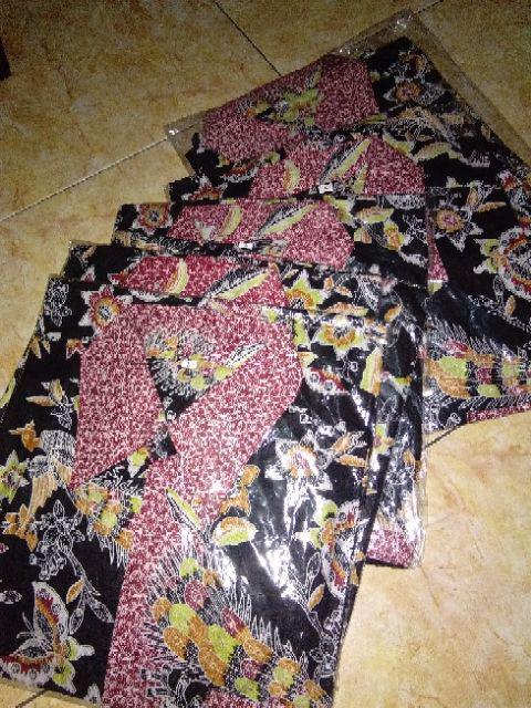Hem Batik Pria Pendek Lawasan Sogan/pari Sulur/parang Black/merah Papua Ori By Batik Solo Dc270927