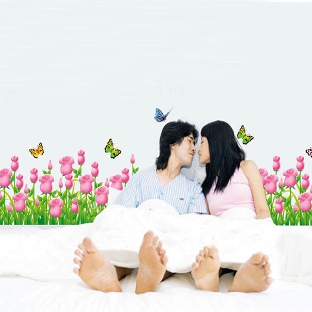 RELIZA WALL STICKER RUMPUT BUNGA TULIP UNGU GRASS PURPLE FLOWER STIKER DINDING AY7025A