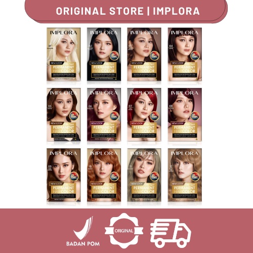 IMPLORA New Permanent Hair Color / Cat Rambut Perwarna Bleaching Semir Implora Original BPOM