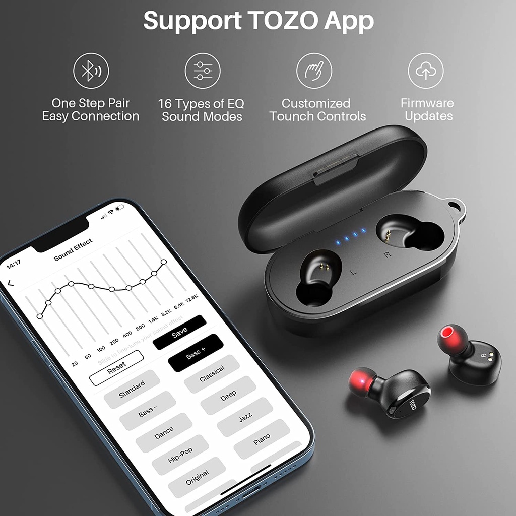 TOZO T10S 2022 TWS True Wireless Earbuds Bluetooth 5.2 IPX8 ENC Earbud