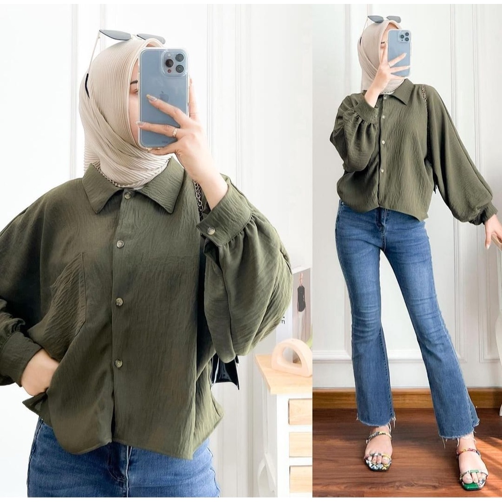 TB- MALVIN BLOUSE CROP CRINCLE