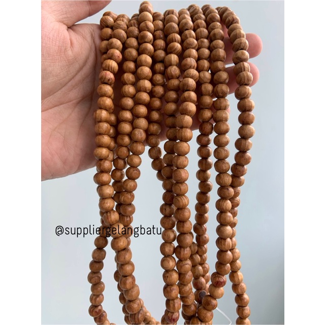 bahan Kokka Koka Kaukah 8mm kayu craft gelang kalung serat cokelat