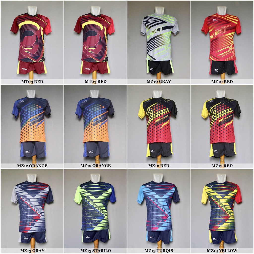  Baju  Olahraga  Kaos Voli Jersey Volly Setelan Volley Mizuno 