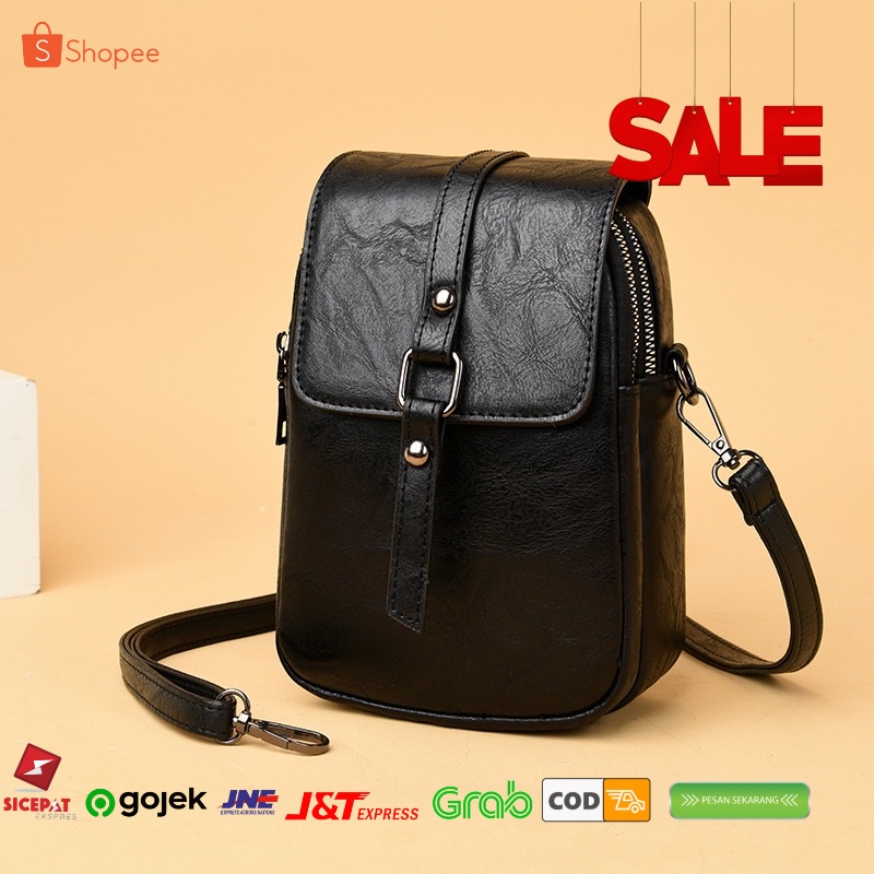 Jual Tas Selempang Kulit Wanita Tas Hp Cewek Mini Bag 6051 Asli Import