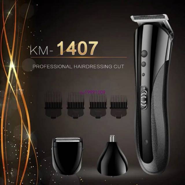 Alat Cukur Kemei KM - 1407 Clipper 3 In 1 Alat Cukur Rambut Charger KM 1407