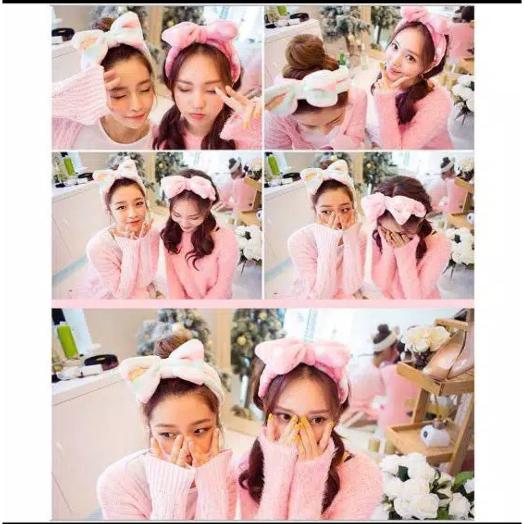 [COD] Bandana Kain Bulu -Bulu Chibi Halus Korea Bandana Korea Bando Mandi Bandana Wanita