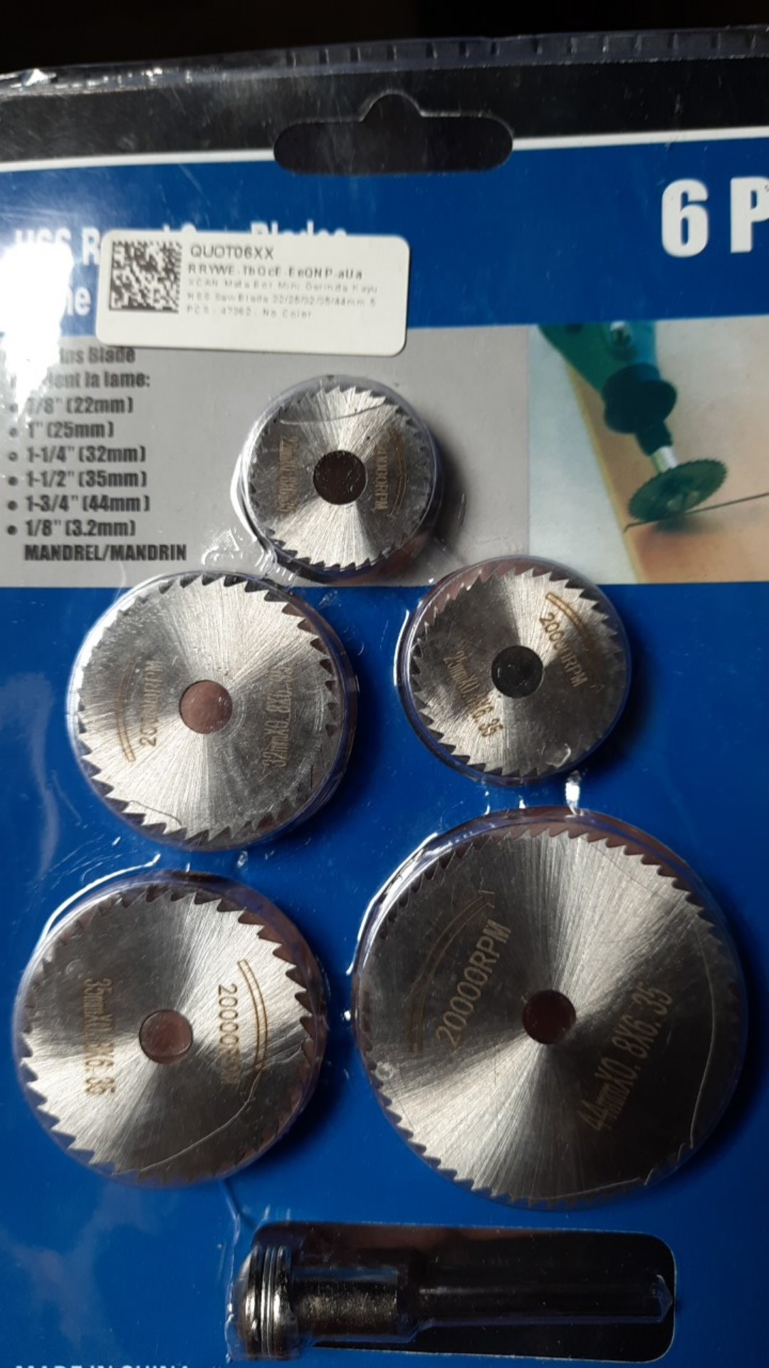 Mata Gergaji Mini Gerinda Set 5 Pcs Circular Saw Grinder Bor Potong Kayu Hss Blade 22 25 32 35 44mm
