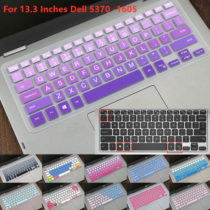 For 13.3 Inches Dell 5370 -1605 Soft Ultra-thin Silicone Laptop Keyboard Cover Protector