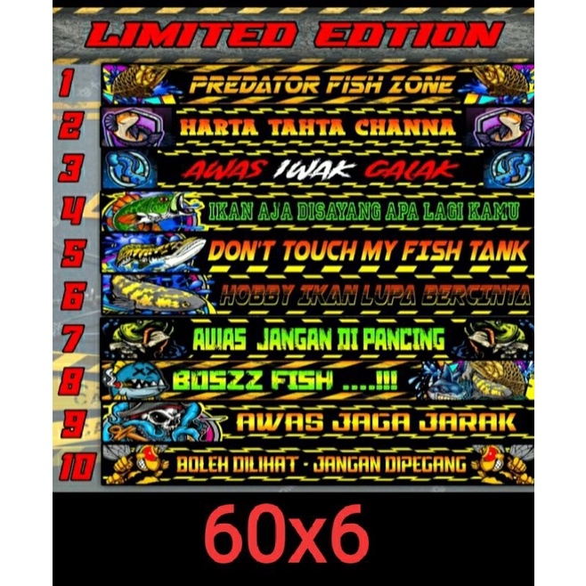 stiker depan kaca aquarium 60cm