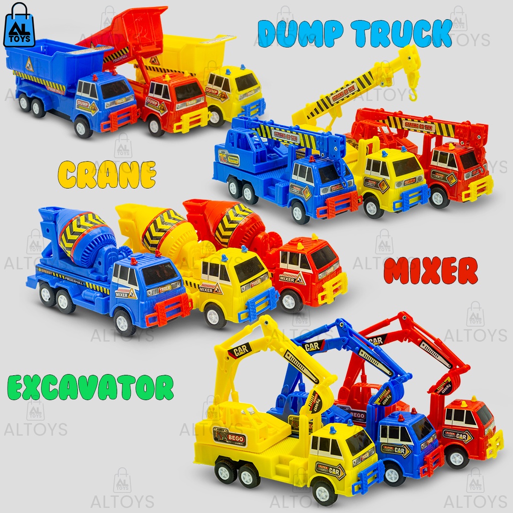 Engineering Truck Mini Mainan Mobil Konstruksi Mini Pullback Murah Dump Truk, Crane, Mixer dan Excavator ST2159