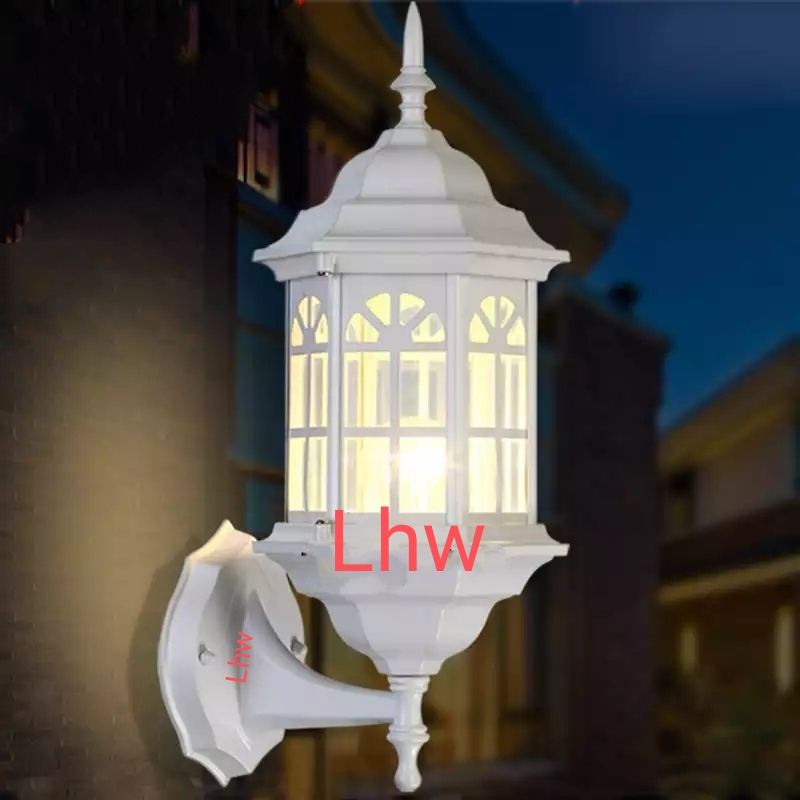 Lampu dinding klasik warna putih outdoor indoor dekorasi taman,teras,cafe,balkon