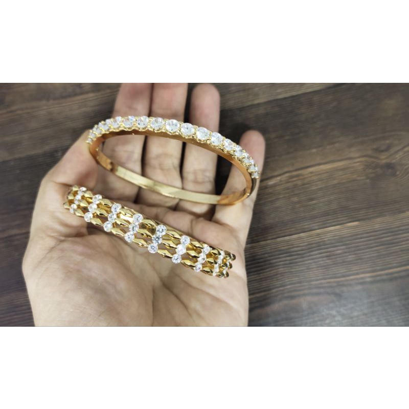 Fifi Fashion Gelang Kaku Bangkok Fashion Model Perhiasan Lapis Emas GK12