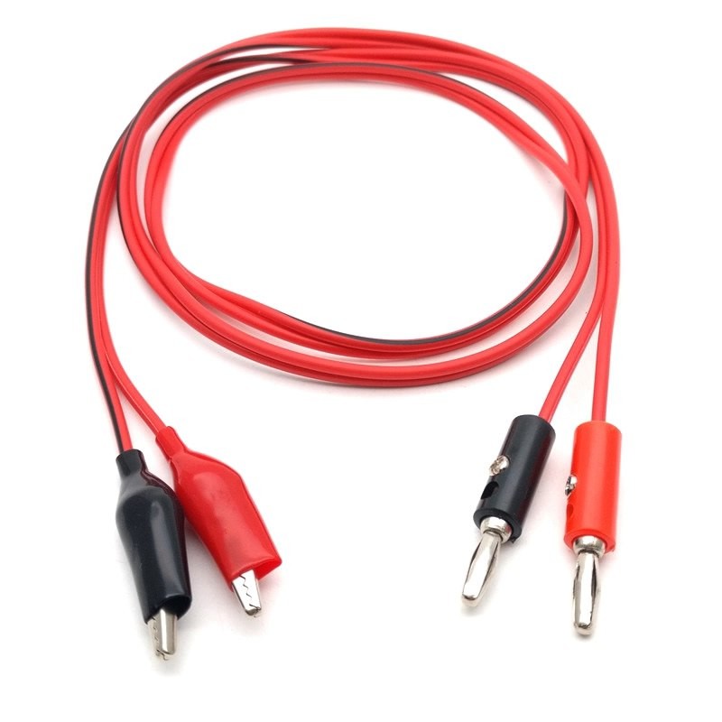 KABEL JEPIT BUAYA KECIL + JACK BANANA 1M TEST CABLE ADAPTOR CLIP PROBE