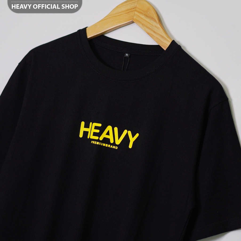 Black T-shirt Heavy Original Front HEAVY Baju Pria Distro | Pakaian Atasan