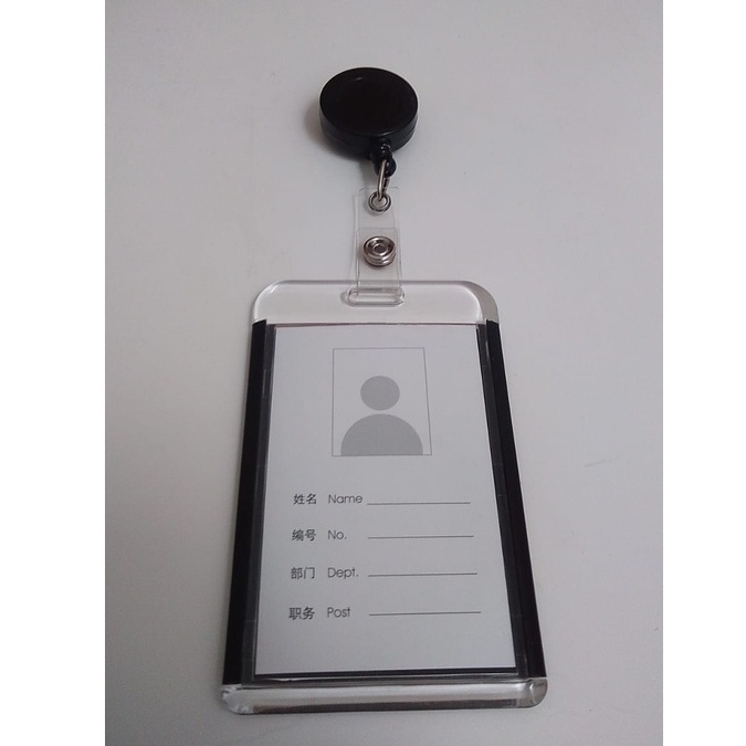 name tag yoyo id card holder  gantungan tempat kartu acrylic