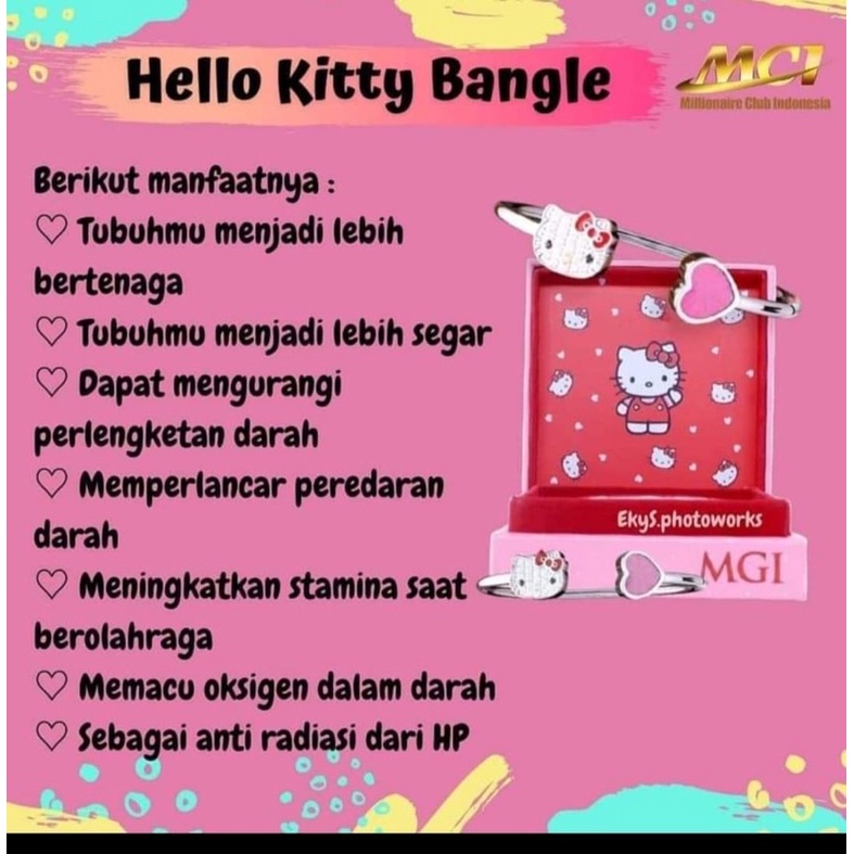 Gelang hellokitty mci | gelang mci | hello kitty bracelet mci | gelang pendant mci