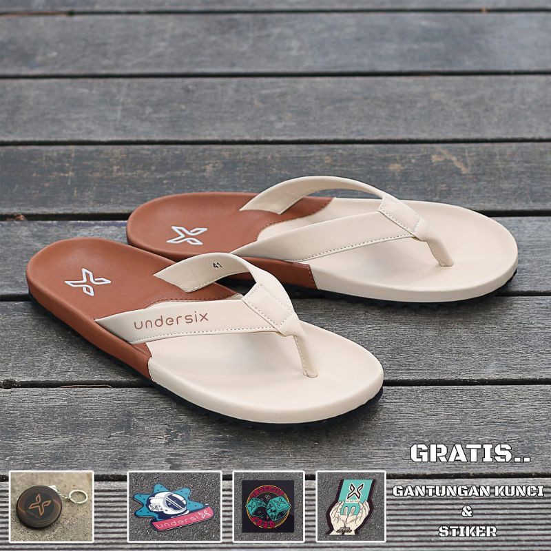 UNDERSIX Sandal distro PREMIUM Original 2 warna sendal pria dewasa
