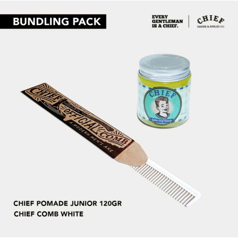 Chief Bundling - Chief Pomade Anak Waterbased 120 Gram + Sisir Chief Carbon - Chief Anak