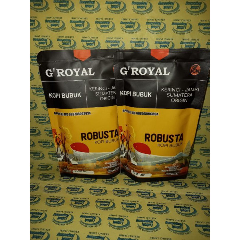 

kopi bubuk G'ROYAL kerinci berat 150 gr.