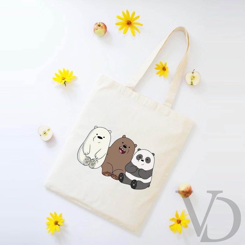 TOTE BAG BAHAN KANVAS lucu TOTE BAG / TAS BELANJA MOTIF KOREA