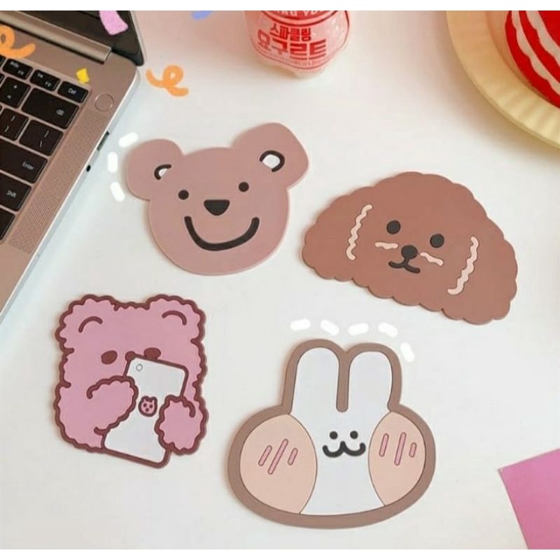 

[Ready] Tatakan Alas Gelas Hewan silikon