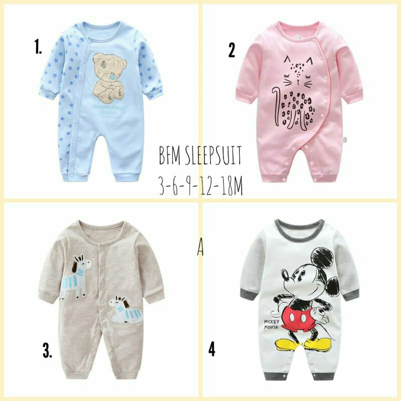 Sleepsuit bayi/ sleepsuit romper baby/ baju bayi import/ romper bayi lucu