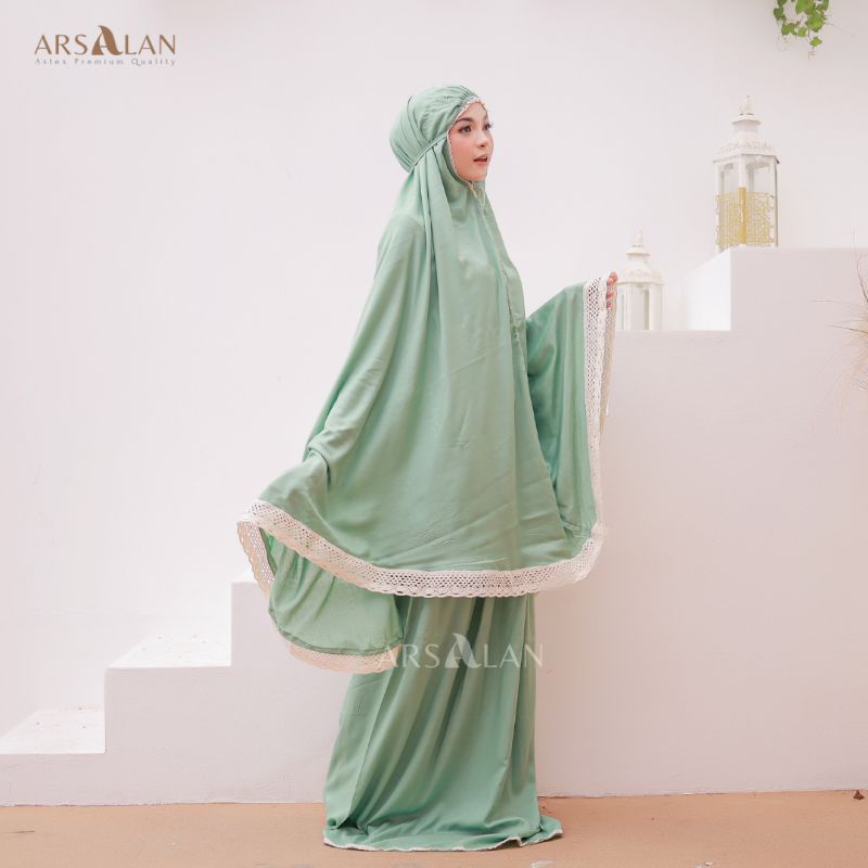 Mukena Rayon Polos Renda Adem | Mukena Rayon Premium | Mukena Bali | Mukena Arsalan