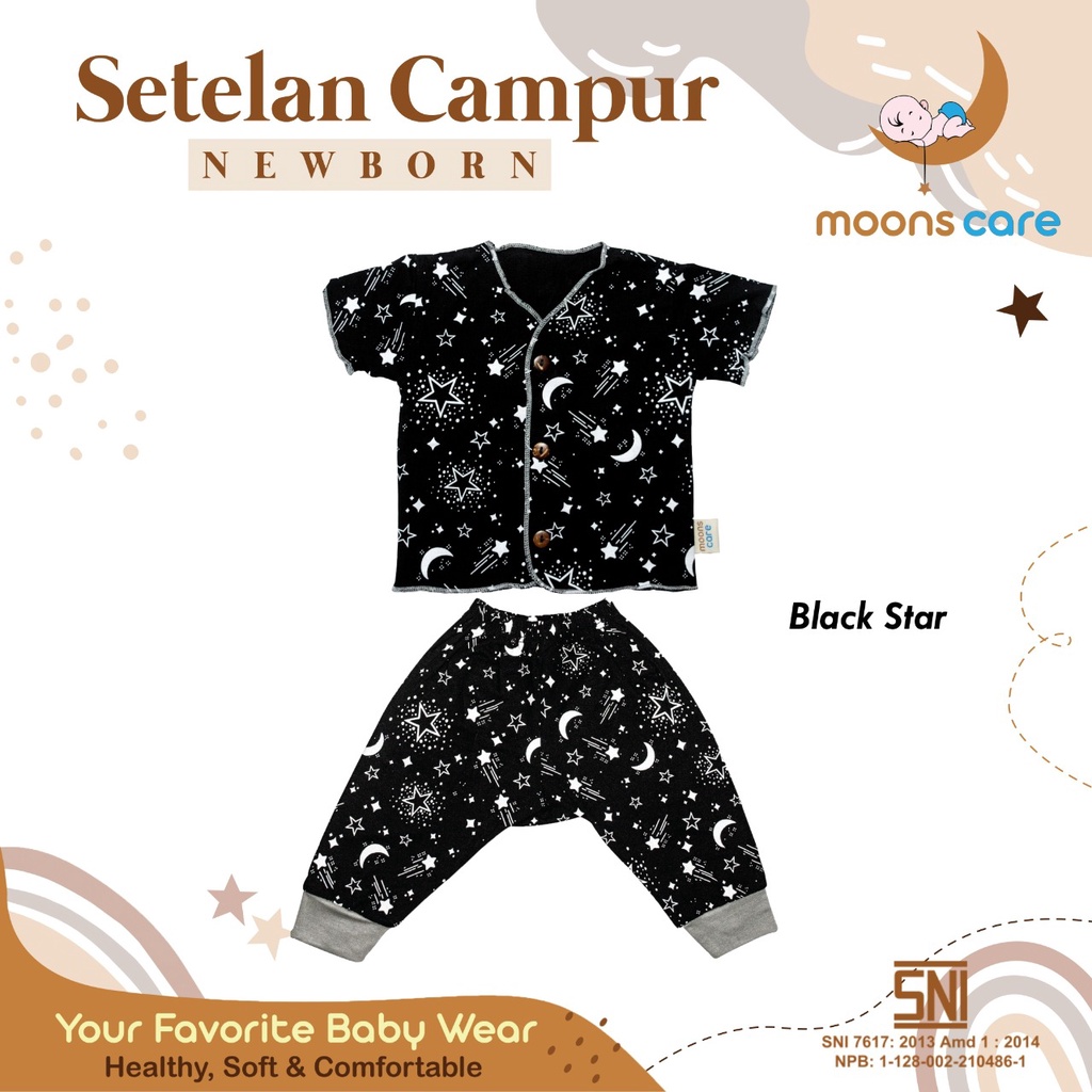 READY BANDUNG moons care Baju Bayi Stelan Campur Newborn Motif Premium | Baju Setelan Bayi Baru Lahir BAJU BAYI BARU LAHIR BAJU BAYI LUCU BAJU BAYI UNIK