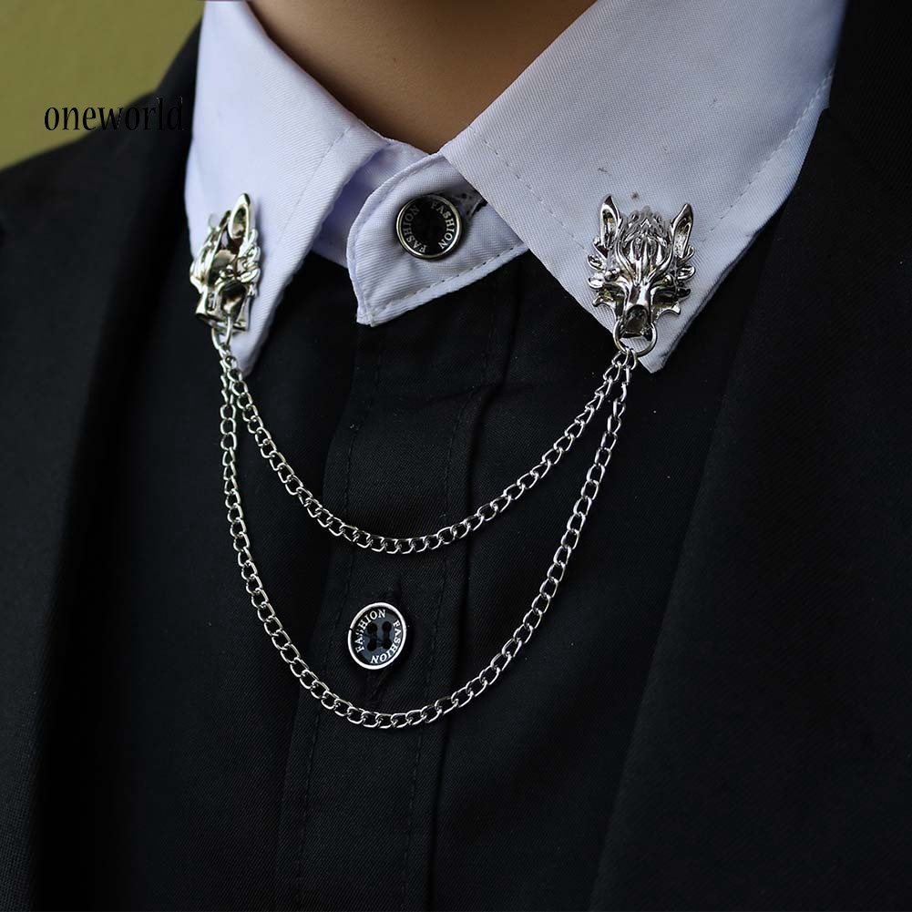 Bros kerah pin enamel motif sayap rusa aksesoris leher baju kemeja jaket sweater hem collar brooch chain kancing kardigan cardigan pengait serbaguna baju stylish